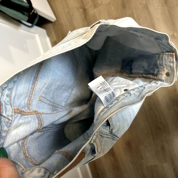 NWOT American Eagle Womens Skinny Jeans 12 Long 100% Cotton Raw Hem Distressed - Picture 7 of 16